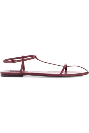 Jil Sander Buty, Kobieta, Czerwony, 41 EU, Skóra, Nowe skórzane sandały Tripon