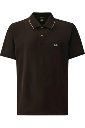 C.P. Company Koszulki, Mężczyzna, Czarny, L, Czarna Koszulka Polo z Logo