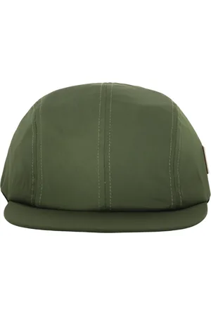 Kenzo Akcesoria, Mężczyzna, Zielony, ONE SIZE, Bawełna, Czapka z daszkiem z logo i skórzaną naszywką
