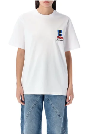 J.W.Anderson Koszulki, Kobieta, Biały, S, Bawełna, Embroidered Window Tee