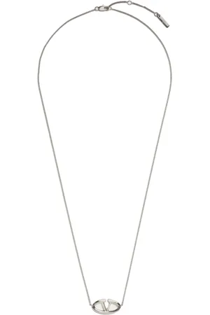 VALENTINO GARAVANI Akcesoria, Mężczyzna, Szary, ONE SIZE, Len, Bijoux Srebrny Naszyjnik