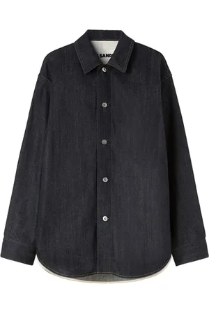 Jil Sander Koszule, Mężczyzna, Niebieski, L, Denim, Granatowa koszula wierzchnia z denimu