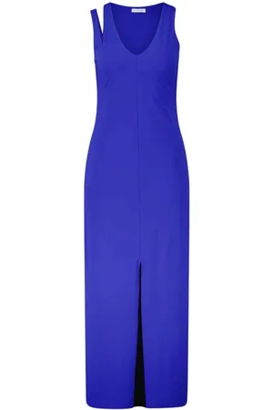 Patrizia Pepe Sukienki, Kobieta, Niebieski, M, Poliester, Sukienka Bodycon z Wycięciami