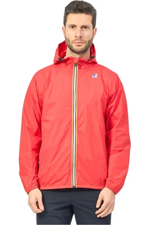K-Way Kurtki, Mężczyzna, Czerwony, S, Nylon, Lekka kurtka z kapturem Levrai Claude