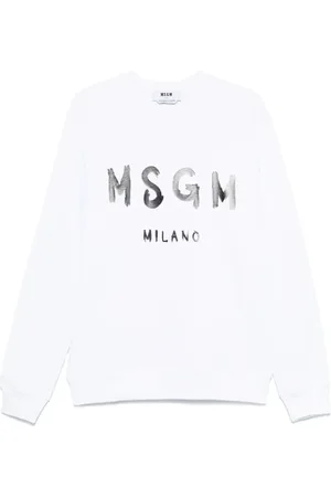Msgm Bluzy, Mężczyzna, Biały, S, Casual Bawełniany Sweter Ss 25