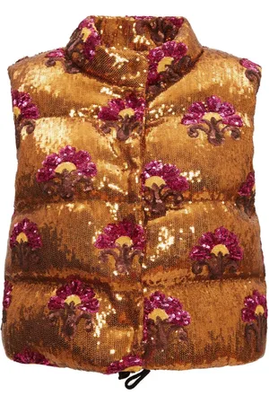 La DoubleJ Kurtki, Kobieta, brązowy, XL, Poliester, Sequin Puffer Vest