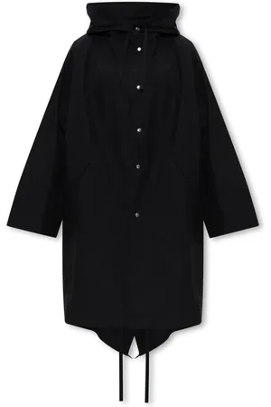 Jil Sander Kurtki, Kobieta, Czarny, S, Bawełna, Wodoodporna Parka z Logo
