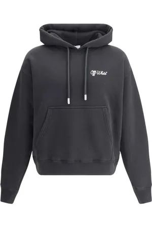 OFF-WHITE Bluzy, Mężczyzna, Czarny, S, Monogram Print Skate Hoodie