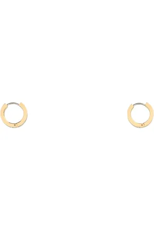 Tory Burch Akcesoria, Kobieta, Żółty, ONE SIZE, Eleganckie dwukolorowe kolczyki z monogramem