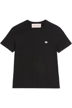 VALENTINO GARAVANI Koszulki, Mężczyzna, Czarny, XL, Bawełna, Bawełniany T-shirt z nadrukiem logo
