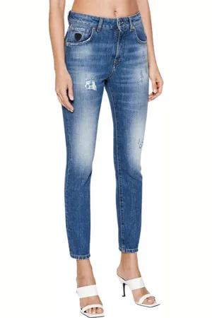 John Richmond Jeansy, Kobieta, Niebieski, W28, Slim Fit Skinny Jeansy