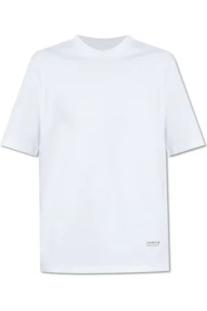 Jil Sander Koszulki, Kobieta, Biały, M, Bawełna, Bawełniany T-shirt z okrągłym dekoltem