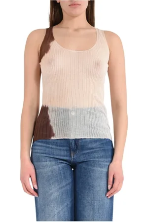 Roberto Collina Koszulki, Kobieta, Różowy, S, Tie and Dye Dzianinowy Top