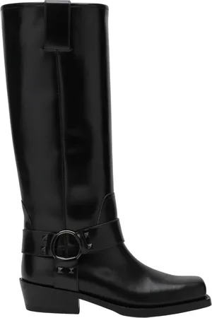 VALENTINO GARAVANI Buty, Kobieta, Czarny, 36 EU, Skóra, Stivale Alto High Botki