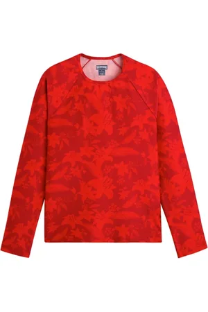 Vilebrequin Koszulki, Kobieta, Czerwony, M, Długi rękaw Flower Power Rashguard dla kobiet