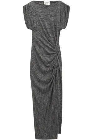 Isabel Marant Sukienki, Kobieta, Szary, M, Casualowa sukienka midi T-shirt z drapowaniem