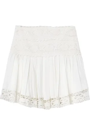Isabel Marant Spódnice, Kobieta, Biały, S, Spódnica z koronkowymi detalami