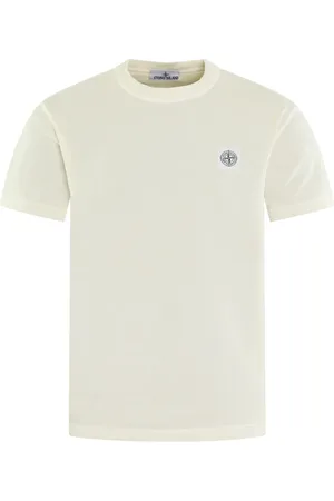 Stone Island Koszulki, Mężczyzna, Biały, L, Bawełna, Koszulka z krótkim rękawem i logo , bawełniana