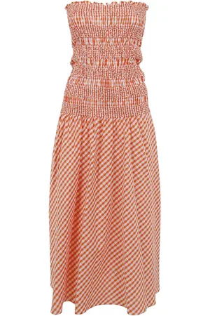 Kenzo Sukienki, Kobieta, Różowy, M, Bawełna, Pomarańczowa Sukienka Maxi Moyen