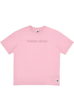 Tommy Hilfiger Koszulki, Kobieta, Różowy, S, Bawełna, Luźna klasyczna koszulka Bold