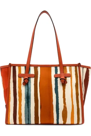 Gianni chiarini Torebki, Kobieta, Pomarańczowy, ONE SIZE, Torba na zakupy z płótna i skóry