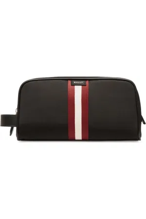 Bally Torebki, Mężczyzna, Czarny, ONE SIZE, Czarna torebka na nadgarstek z detalami pasków