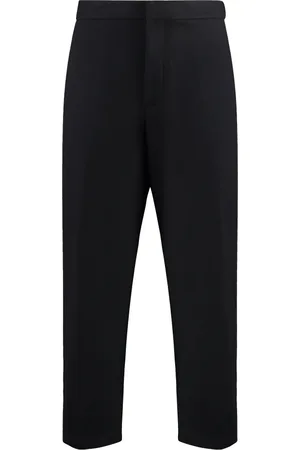 Jil Sander Spodnie, Mężczyzna, Czarny, S, Wełna, Wełniane spodnie z elastycznym tyłem
