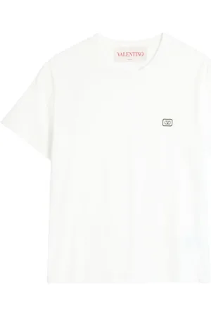 VALENTINO GARAVANI Koszulki, Mężczyzna, Biały, M, Bawełna, T-shirt z okrągłym dekoltem
