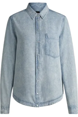 HUGO BOSS Bluzki, Kobieta, Niebieski, XS, Bawełna, Koszulka Casual