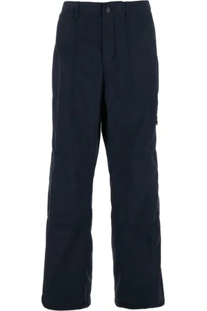 Stone Island Spodnie, Mężczyzna, Niebieski, W34, Spodnie z tkaniny technicznej Compass Logo