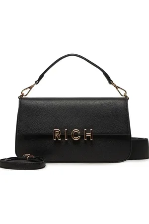 John Richmond Torebki, Kobieta, Czarny, ONE SIZE, Czarno-Złota Torba na ramię Laita