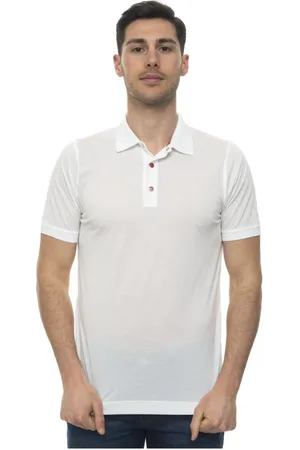 Kiton Koszulki, Mężczyzna, Biały, L, Bawełna, Polo Shirt z Krótkim Rękawem