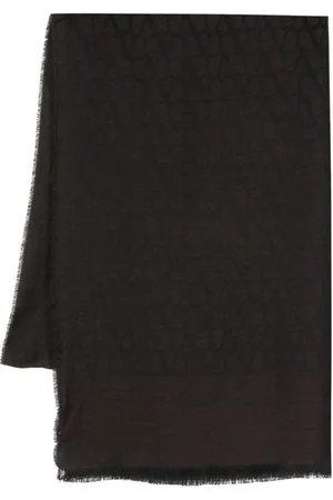 VALENTINO GARAVANI Akcesoria, Mężczyzna, Czarny, ONE SIZE, Wełna, Szalik Jacquard Toile Iconographe