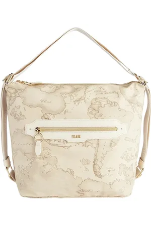ALVIERO MARTINI 1A CLASSE Torebki, Kobieta, Beżowy, ONE SIZE, Ivory Skórzana Torba na Ramię z Wzorem Geo