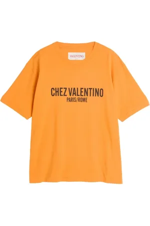 VALENTINO GARAVANI Koszulki, Mężczyzna, Pomarańczowy, S, Bawełna, Bawełniana koszulka z nadrukiem logo
