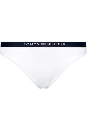 Tommy Hilfiger Stroje kąpielowe, Kobieta, Biały, S, Poliester, Majtki od stroju kąpielowego Costume Slips Uw 0Uw 02710 YBR