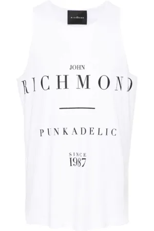 John Richmond Koszulki, Mężczyzna, Biały, XS, Bawełna, Podkoszulka Singlet Tank Top