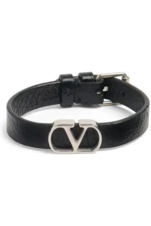 VALENTINO GARAVANI Akcesoria, Mężczyzna, Czarny, ONE SIZE, Skóra, Bransoletka VLogo Signature