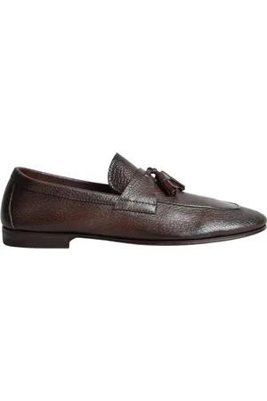 HENDERSON BARACCO Buty, Mężczyzna, brązowy, 40 EU, Len, Ciemnobrązowy Mokasyn z Frędzlami z Skóry Jelenia
