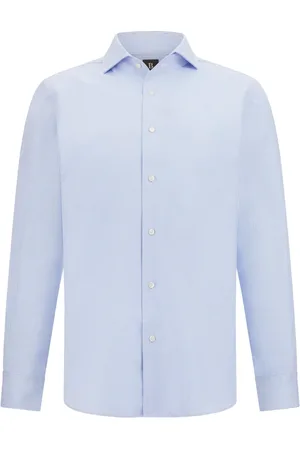 Boggi Milano Koszule, Mężczyzna, Niebieski, 5XL, Regular Fit Koszula z Paskami z Bawełny