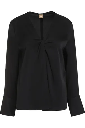 HUGO BOSS Bluzki, Kobieta, Czarny, L, Bidinta Silk Blouse