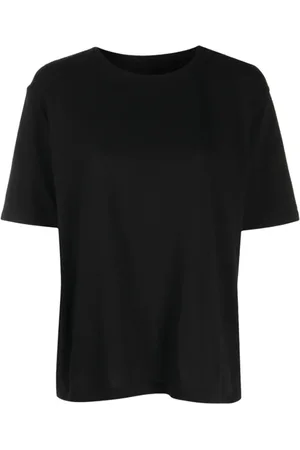 Khaite Koszulki, Kobieta, Czarny, XS, Bawełna, T-shirt z aplikacją logo