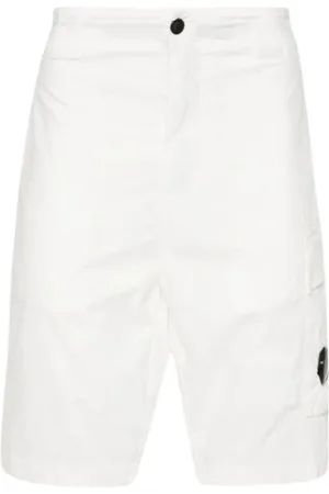 C.P. Company Szorty, Mężczyzna, Biały, M, Bawełna, Białe Spodnie Cargo Twill Stretch