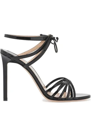 Tom Ford Buty, Kobieta, Czarny, 40 EU, Skóra, Lakierowane sandały na wysokim obcasie z krzyżującymi się paskami
