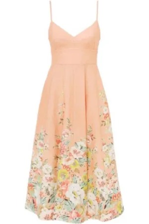 ZIMMERMANN Sukienki, Kobieta, Różowy, L, Sukienka w róże Matchmaker Rose Picnic Dress