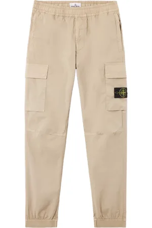 Stone Island Spodnie, Mężczyzna, Beżowy, W33, Bawełna, Spodnie Cargo Jogger