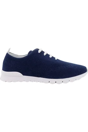 Kiton Buty, Mężczyzna, Niebieski, 43 EU, Dzianinowe Sneakersy Sznurowane z Gumową Podeszwą