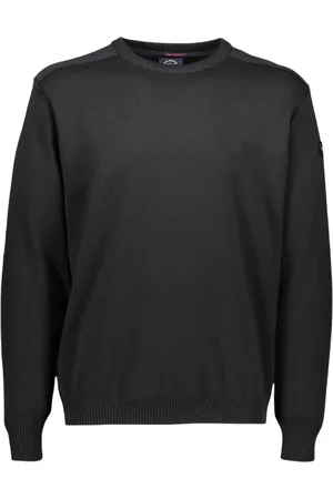 Paul & Shark Bluzy, Mężczyzna, Czarny, M, Wełna, Sweter Crewneck z naszywkami
