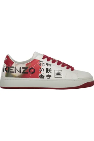 Kenzo Buty, Kobieta, Wielobarwność, 36 EU, Skóra, Skórzane sneakersy z detalem logo