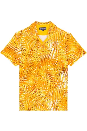 Vilebrequin Koszulki, Mężczyzna, Pomarańczowy, M, Palm Leaves Polo z Frote dla Mężczyzn